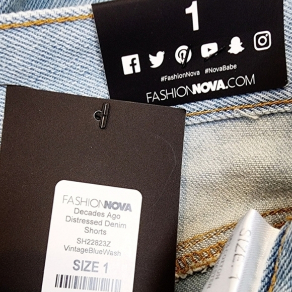 Fashion Nova Decades Ago Distressed Jeans Shorts - Picture 8 of 11